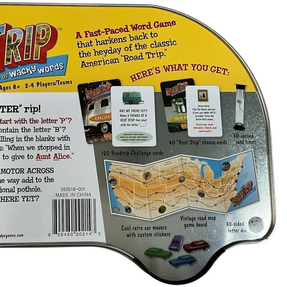 Daddy-O 2010 Road Trip Family Game Travel Themed Excellent Condition Fun Tin Van